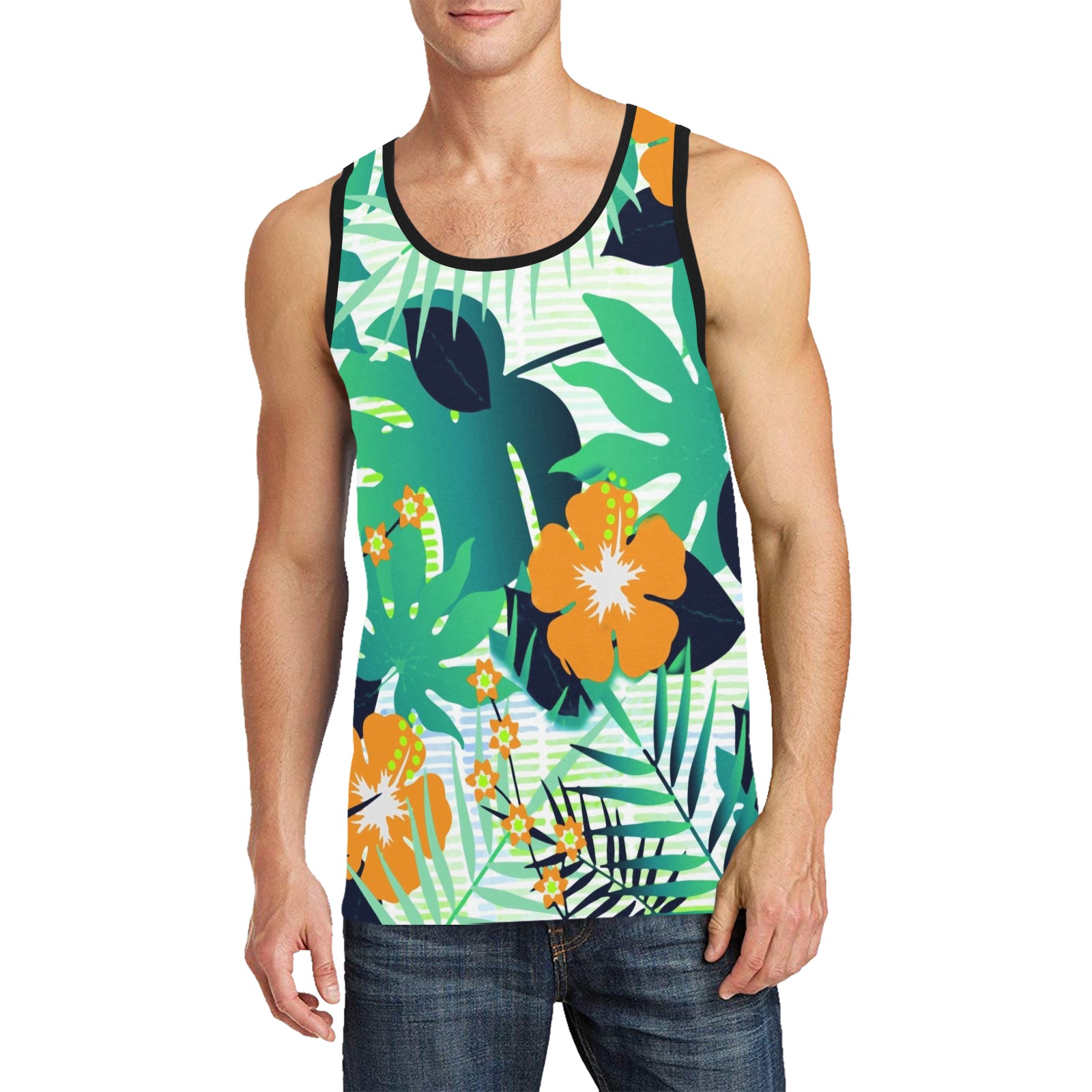 GROOVY FUNK THING FLORAL Men's All Over Print Tank Top (Model T57)
