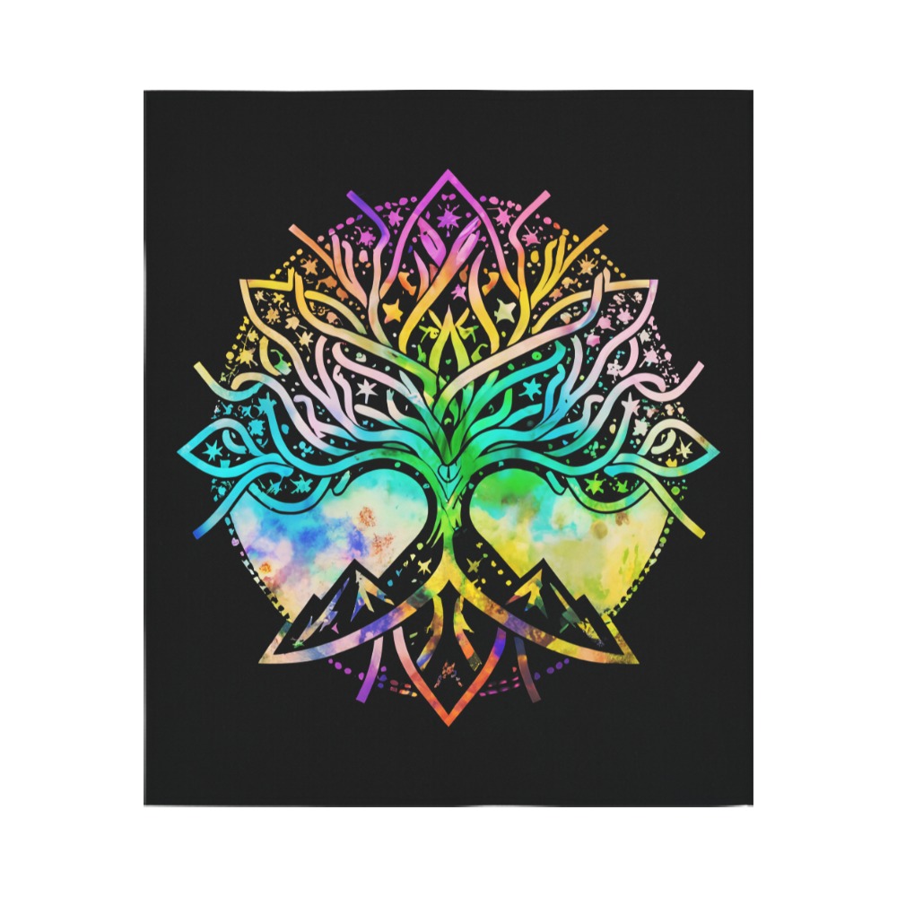 Earthly Roots, Tree of Life Polyester Peach Skin Wall Tapestry 51"x 60"
