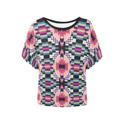 MP Tribal geometric B-20 Women's Batwing-Sleeved Blouse T shirt (Model T44)
