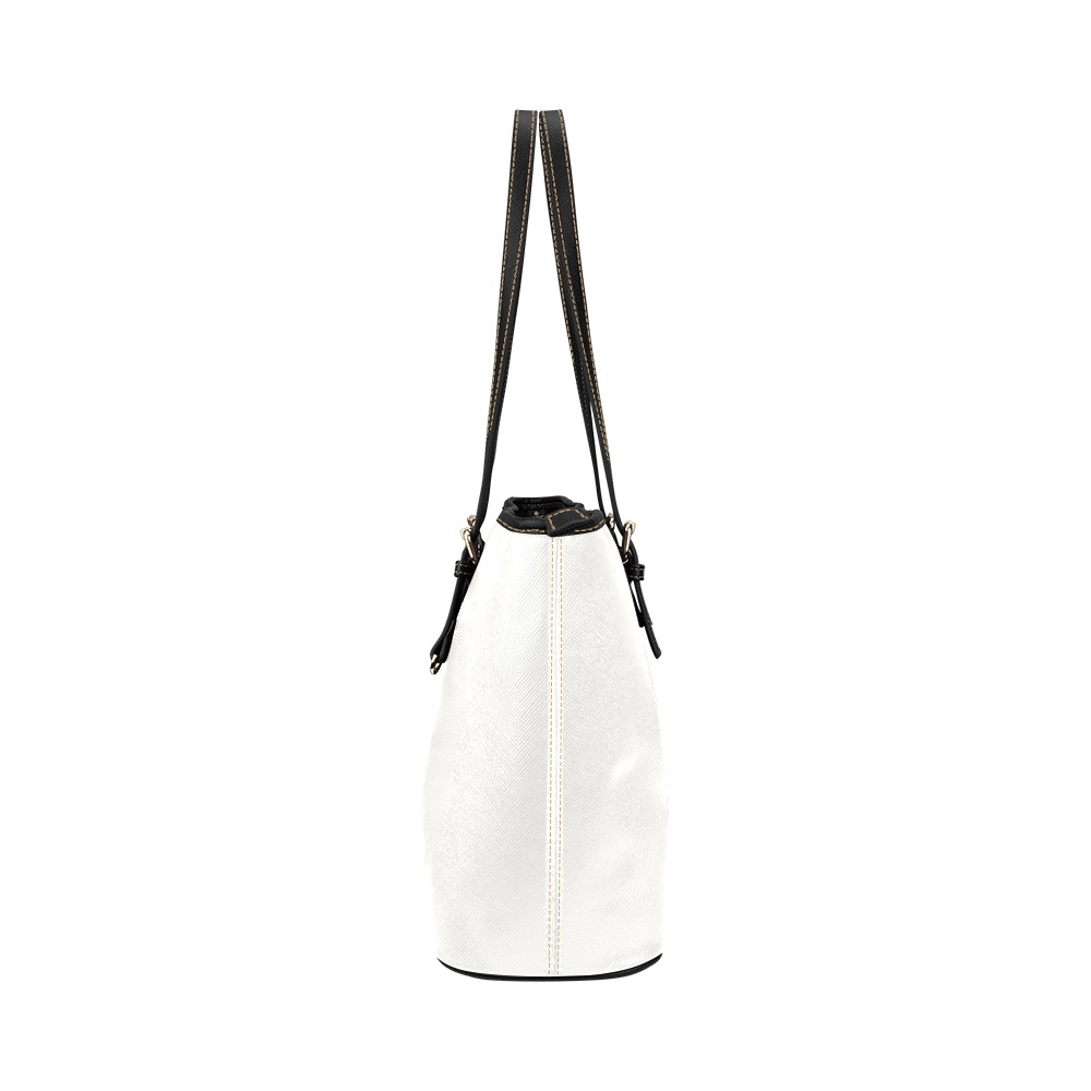 Bright White Leather Tote Bag/Small (Model 1651)