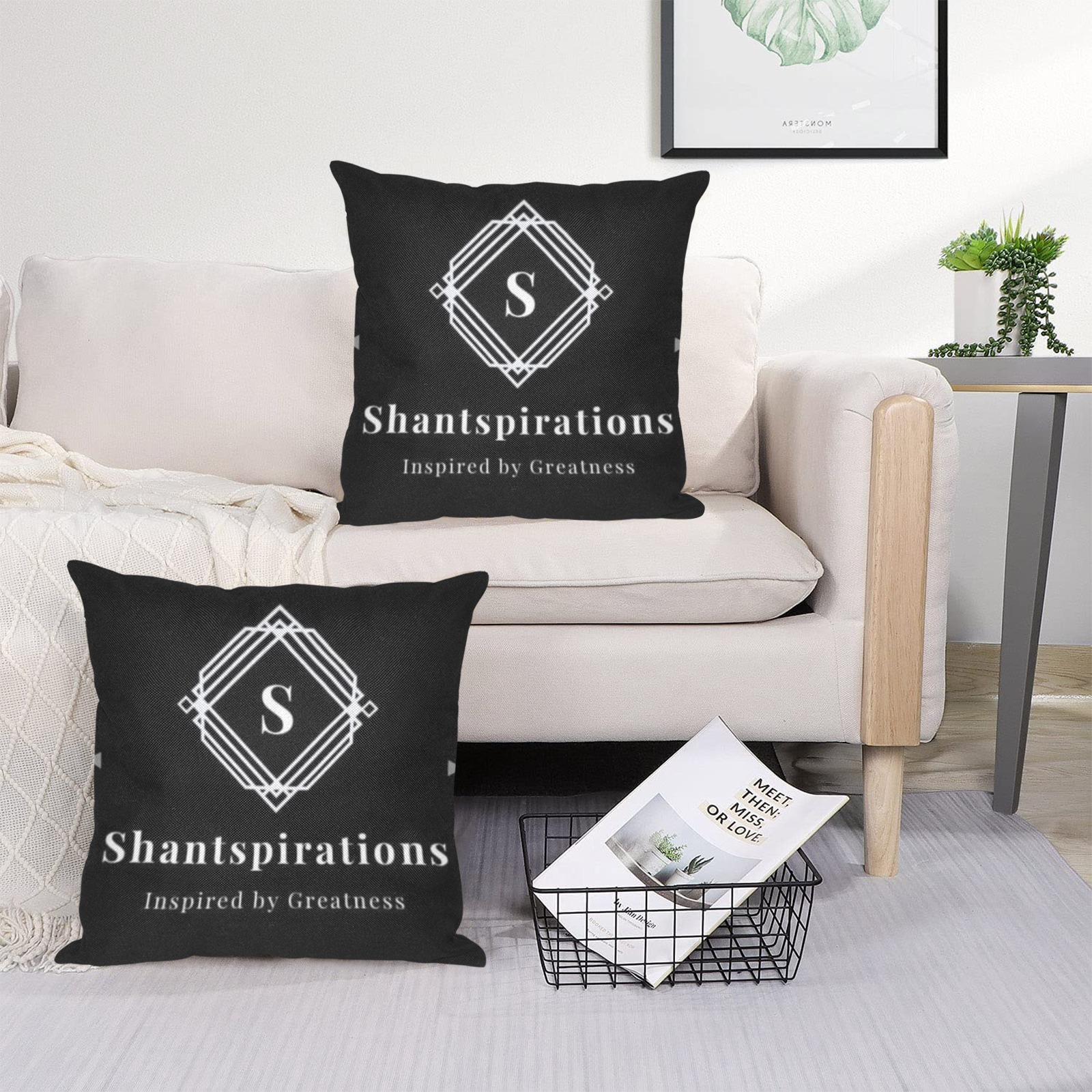Shantspirations Pillows Linen Zippered Pillowcase 18"x18"(Two Sides&Pack of 2)