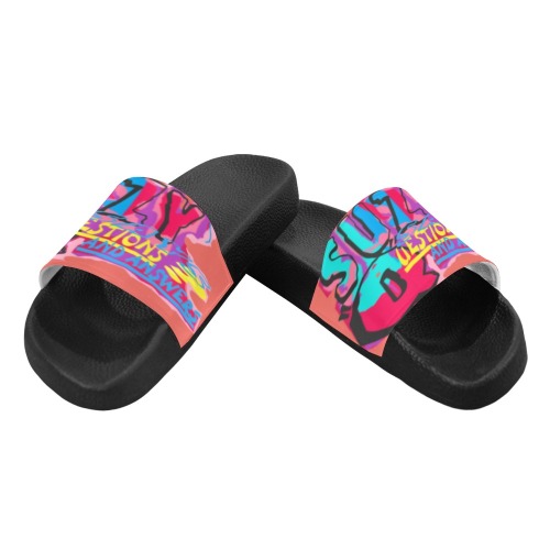 SUZY.Q.LOGO.offpnk Women's Slide Sandals (Model 057)