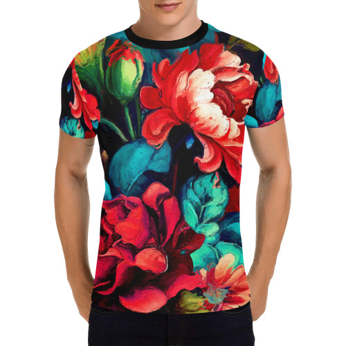 flowers botanic art (6) all over print tshirt All Over Print T-Shirt for Men (USA Size) (Model T40)