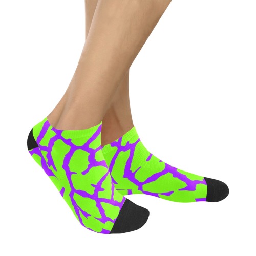 Giraffe Print Violet Green Women's Ankle Socks