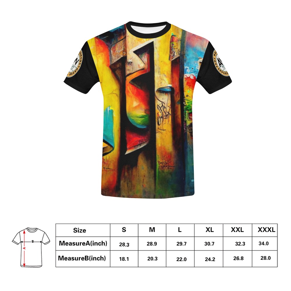 colourful graffiti street All Over Print T-Shirt for Men (USA Size) (Model T40)