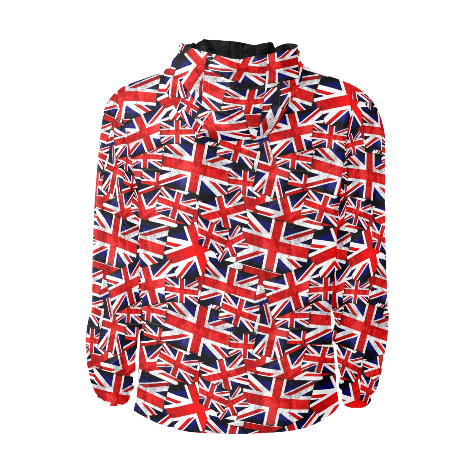 Union Jack British UK Flag All Over Print Quilted Windbreaker for Men (Model H35)