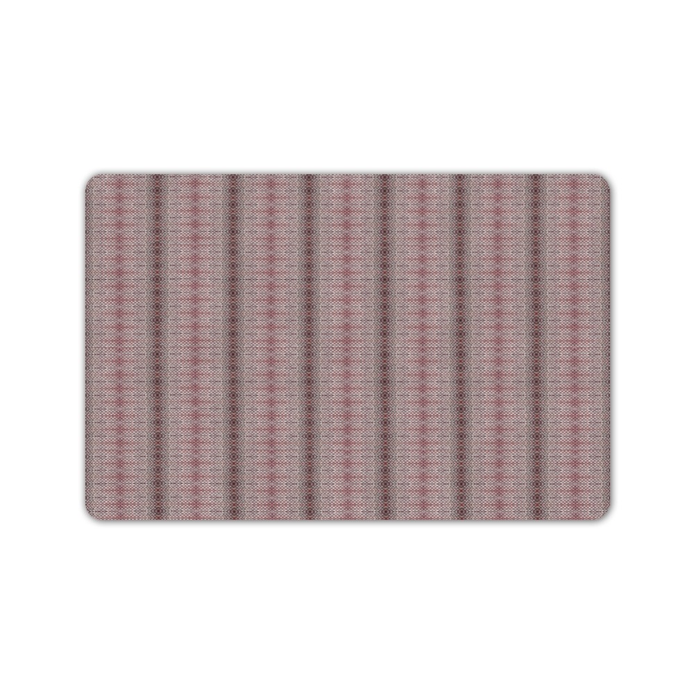red and white repeating pattern Doormat 24"x16" (Black Base)