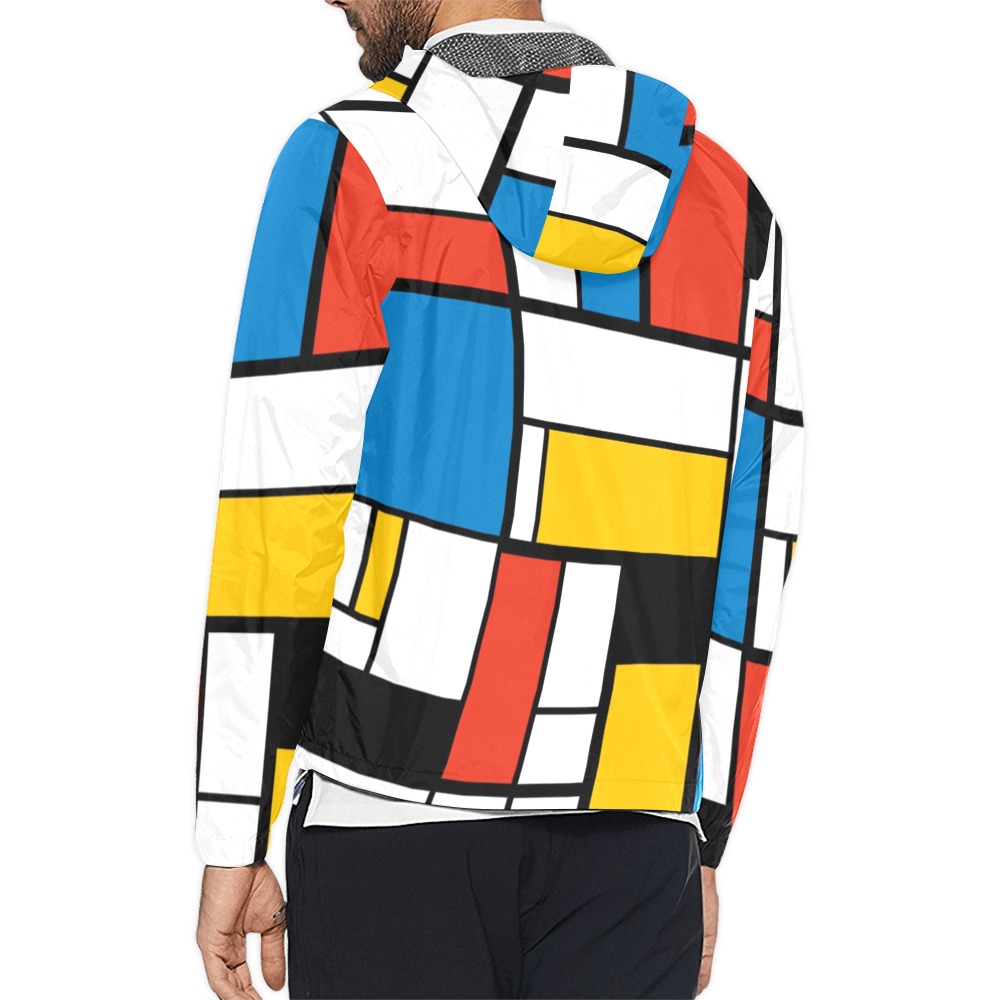 Mondrian De Stijl Modern Unisex All Over Print Windbreaker (Model H23)