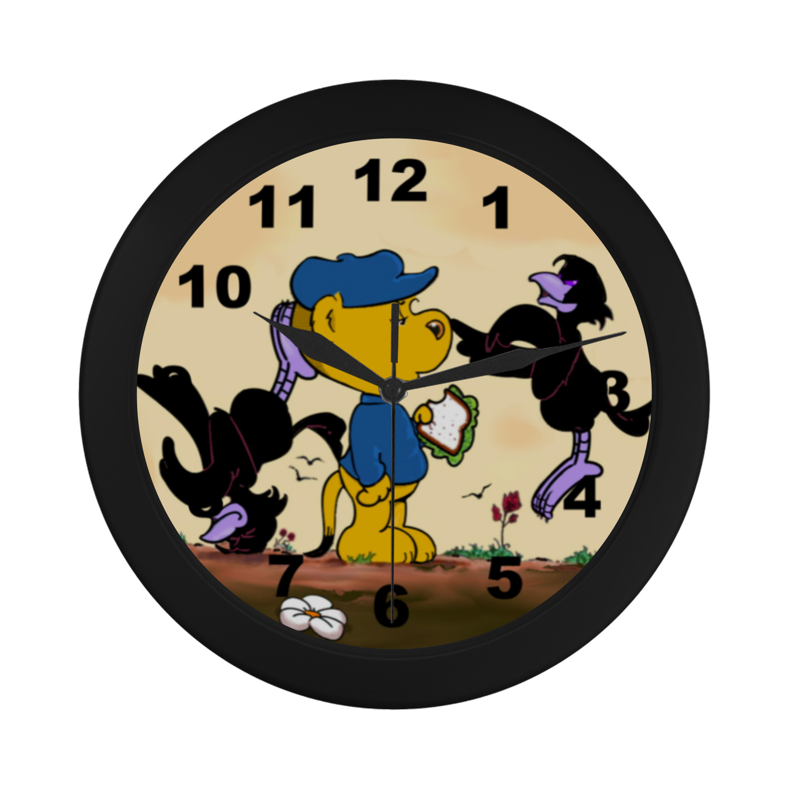 Ferald and The Pesky Crows Circular Plastic Wall clock