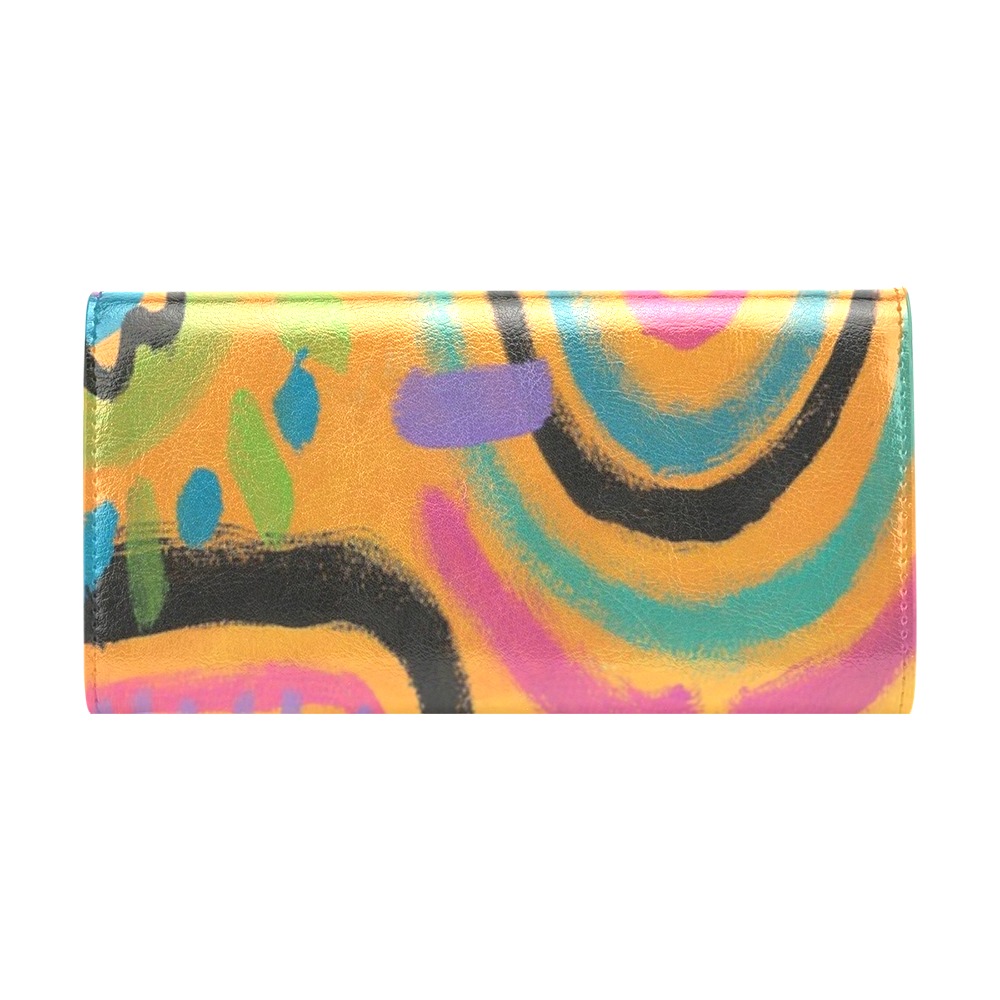 Colorful Abstract Art Clutch Bag Women's Flap Wallet (Model 1707)