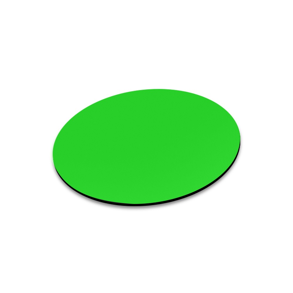 Merry Christmas Green Solid Color Round Mousepad