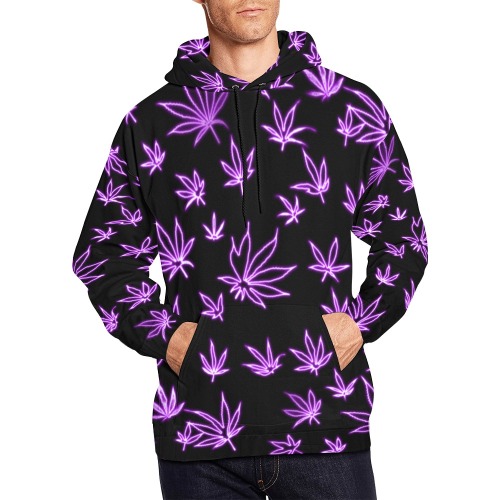 neon pot purple All Over Print Hoodie for Men (USA Size) (Model H13)
