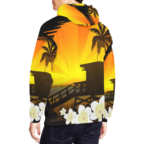The Beach Life All Over Print Hoodie for Men (USA Size) (Model H13)