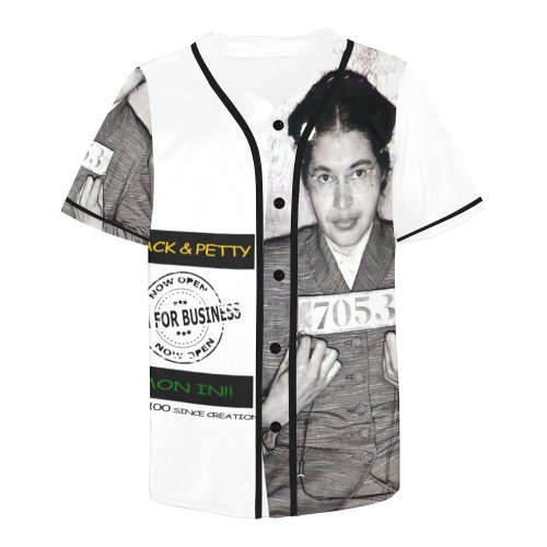 Black&Petty - Rosa Parks All Over Print Baseball Jersey for Men (Model T50)