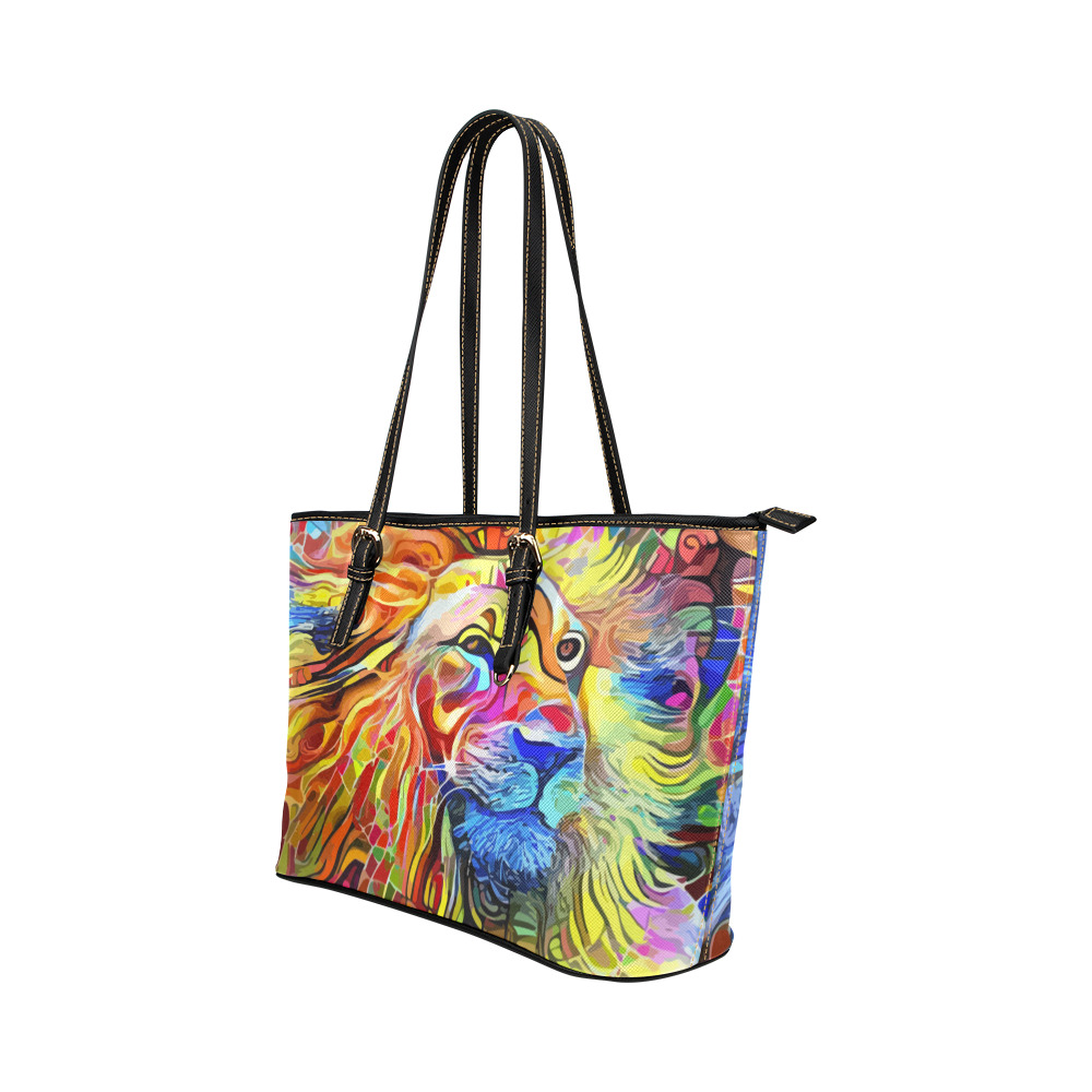 Bold as a Lion Leather Tote Bag/Large (Model 1651)