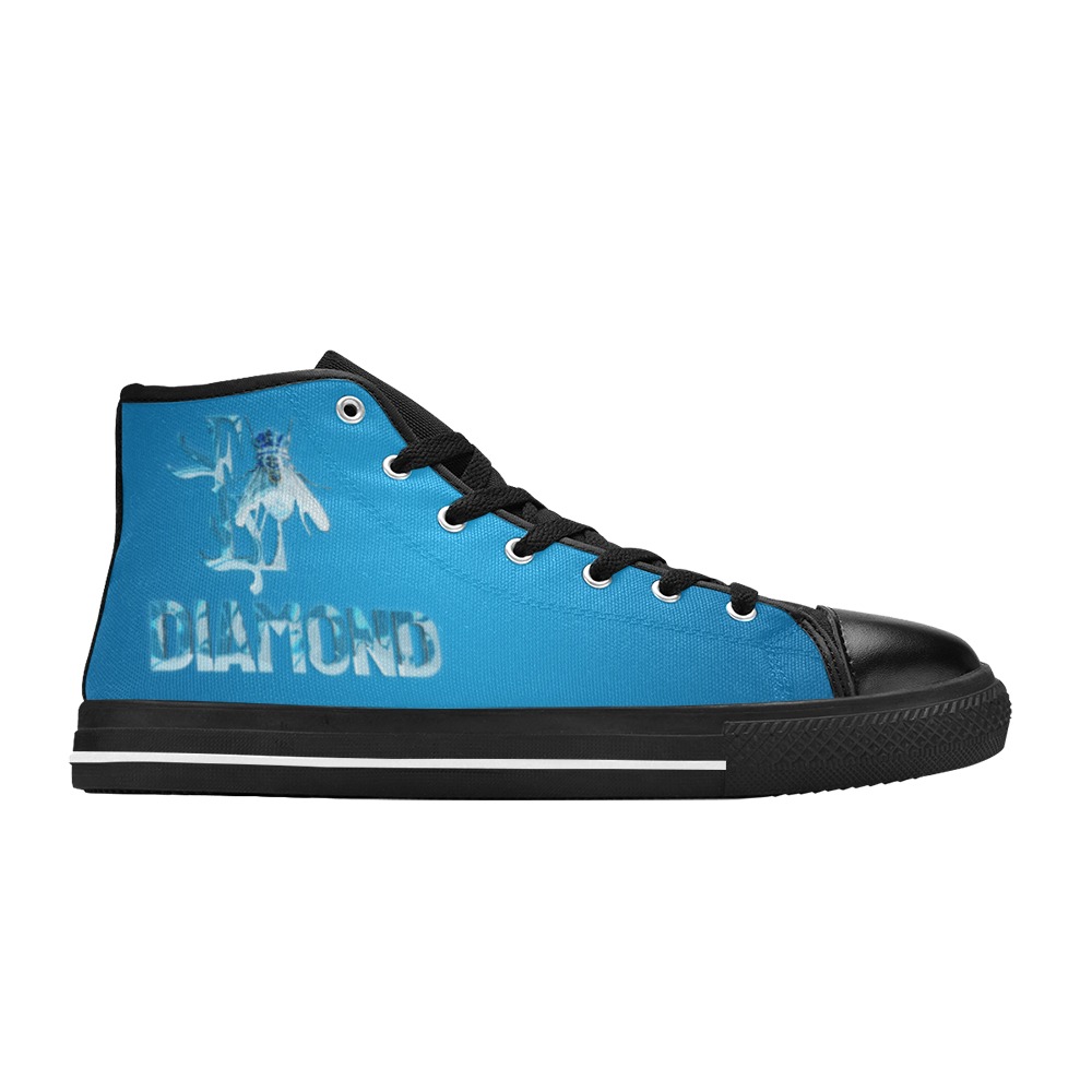 Diamond Collectable Fly Women's Classic High Top Canvas Shoes (Model 017)