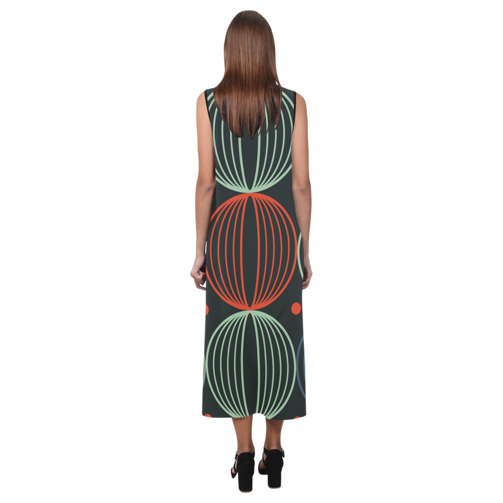 vestido largo esferas Phaedra Sleeveless Open Fork Long Dress (Model D08)