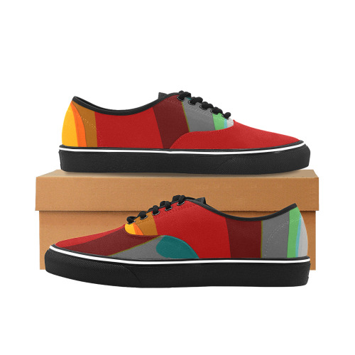 Colorful Abstract 118 Classic Men's Canvas Low Top Shoes (Model E001-4)