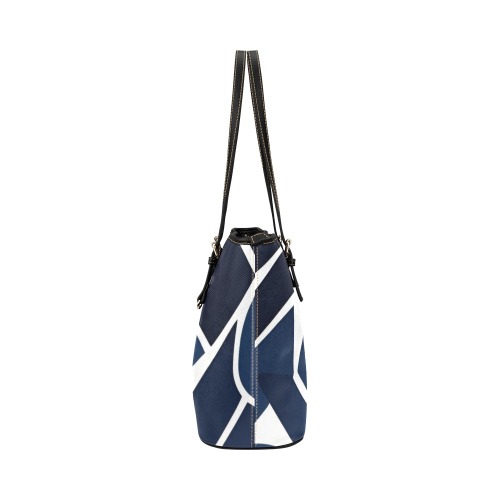 Lynwall Navy Blue Leather Tote Bag/Small (Model 1651)