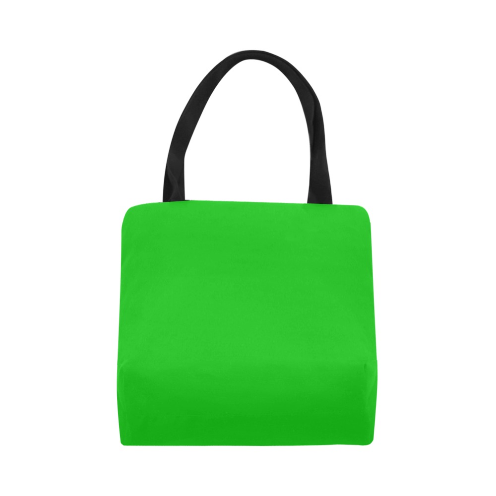 Merry Christmas Green Solid Color Canvas Tote Bag (Model 1657)