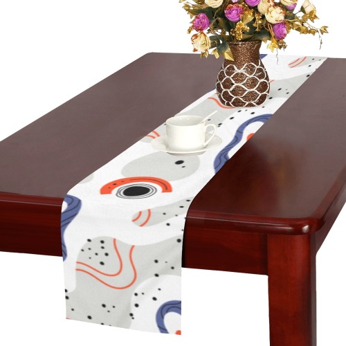 Elegant Abstract Mid Century Pattern Table Runner 14x72 inch