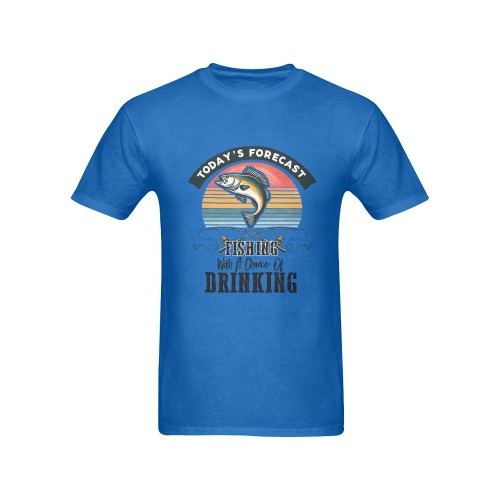Today's Forecast Fishing With The Chance Of Drinking (B) Men's T-Shirt in USA Size (Front Printing Only)