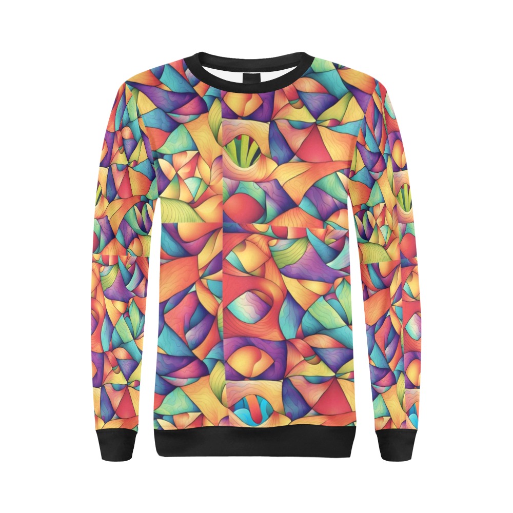 Psychedelic Ocean All Over Print Crewneck Sweatshirt for Women (Model H18)