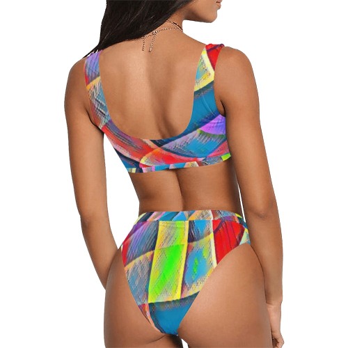 Esmonbijou Sport Top & High-Waisted Bikini Swimsuit (Model S07)