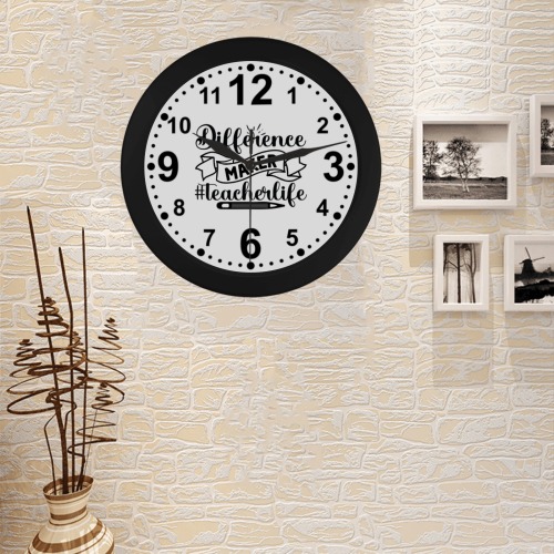 Difference maker #Teacherlife Circular Plastic Wall clock