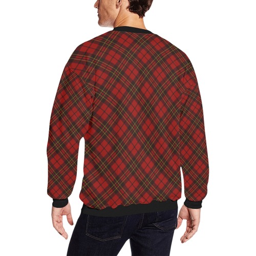 Red tartan plaid winter Christmas pattern holidays All Over Print Crewneck Sweatshirt for Men (Model H18)