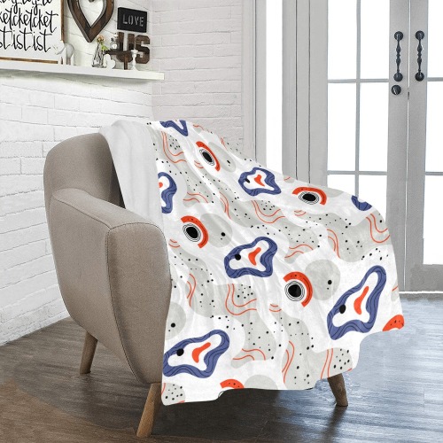 Elegant Abstract Mid Century Pattern Ultra-Soft Micro Fleece Blanket 40"x50"