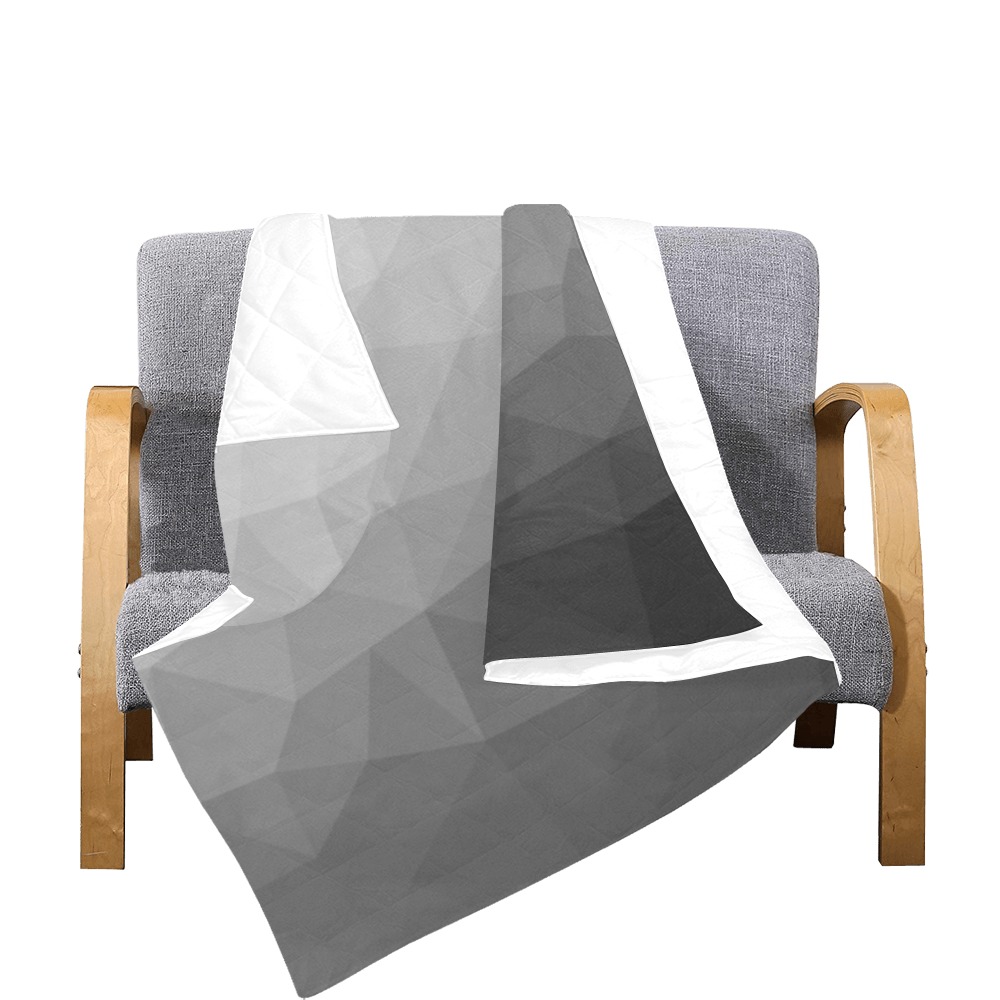 Grey Gradient Geometric Mesh Pattern Quilt 70"x80"