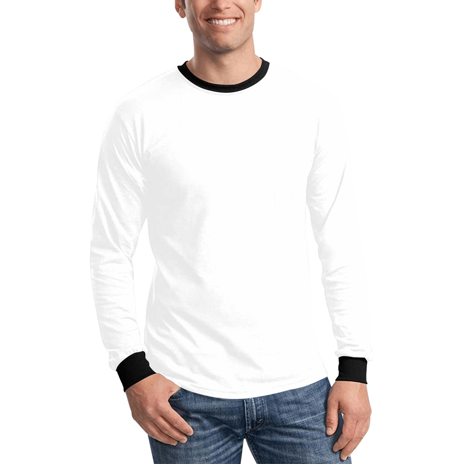 white Men's All Over Print Long Sleeve T-shirt (Model T51)