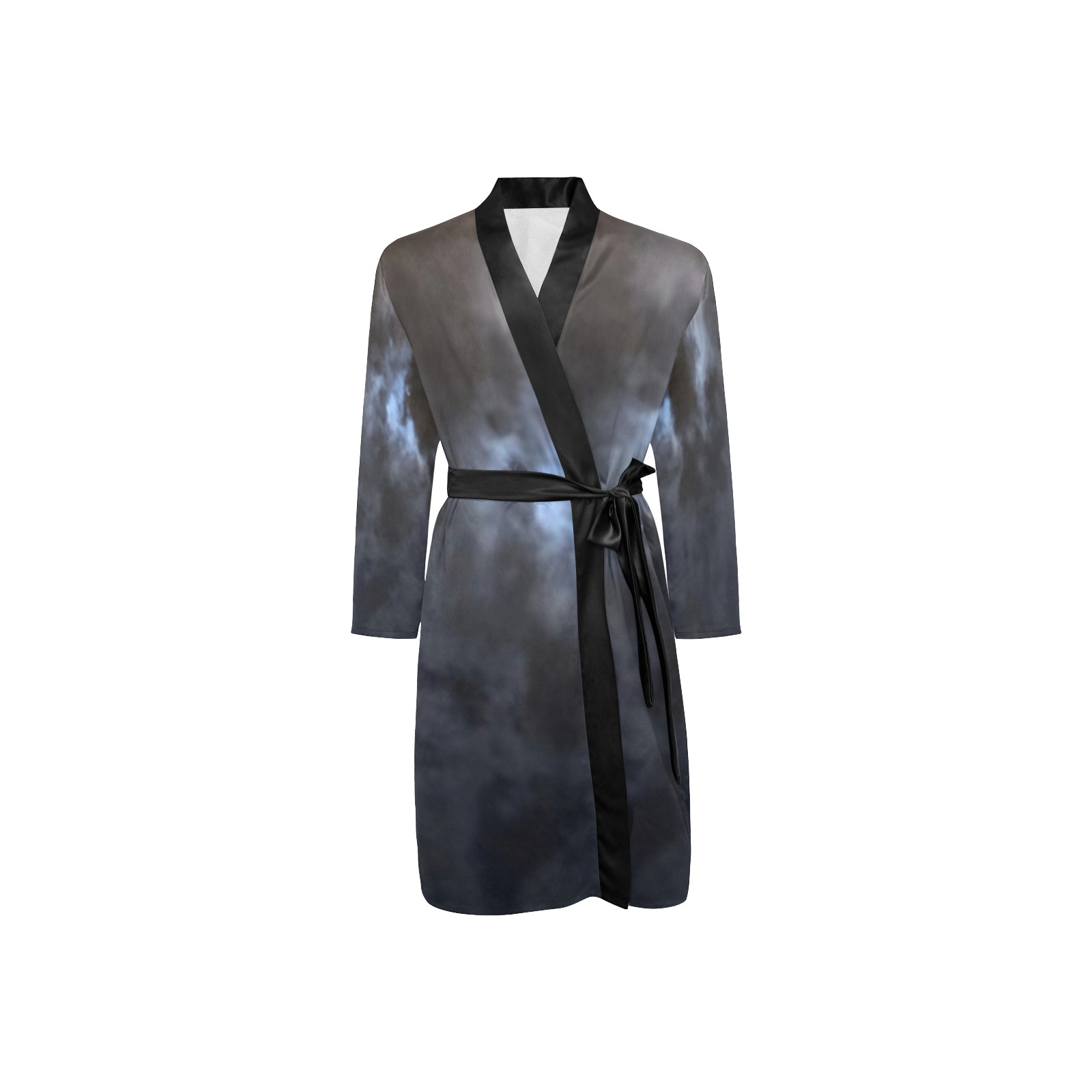 Mystic Moon Men's Long Sleeve Belted Night Robe (Model H56)