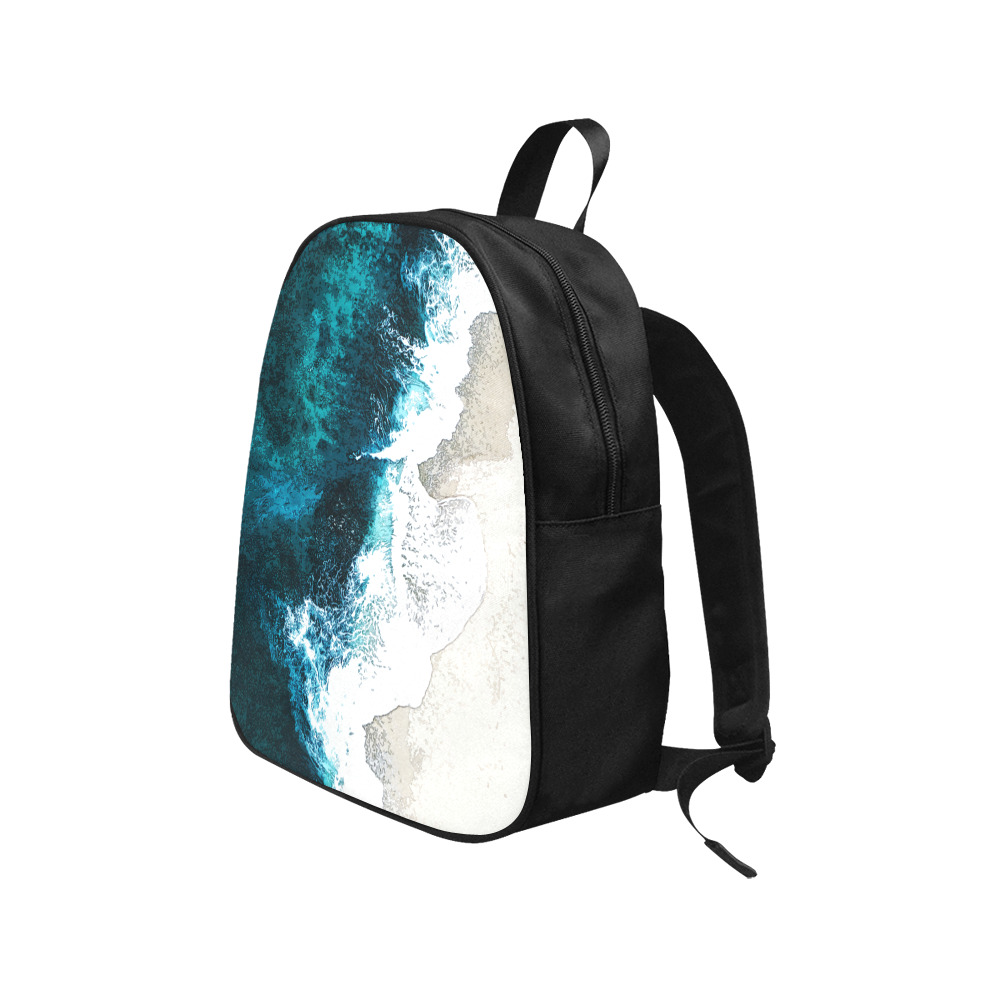 Ocean And Beach Fabric School Backpack (Model 1682) (Medium)