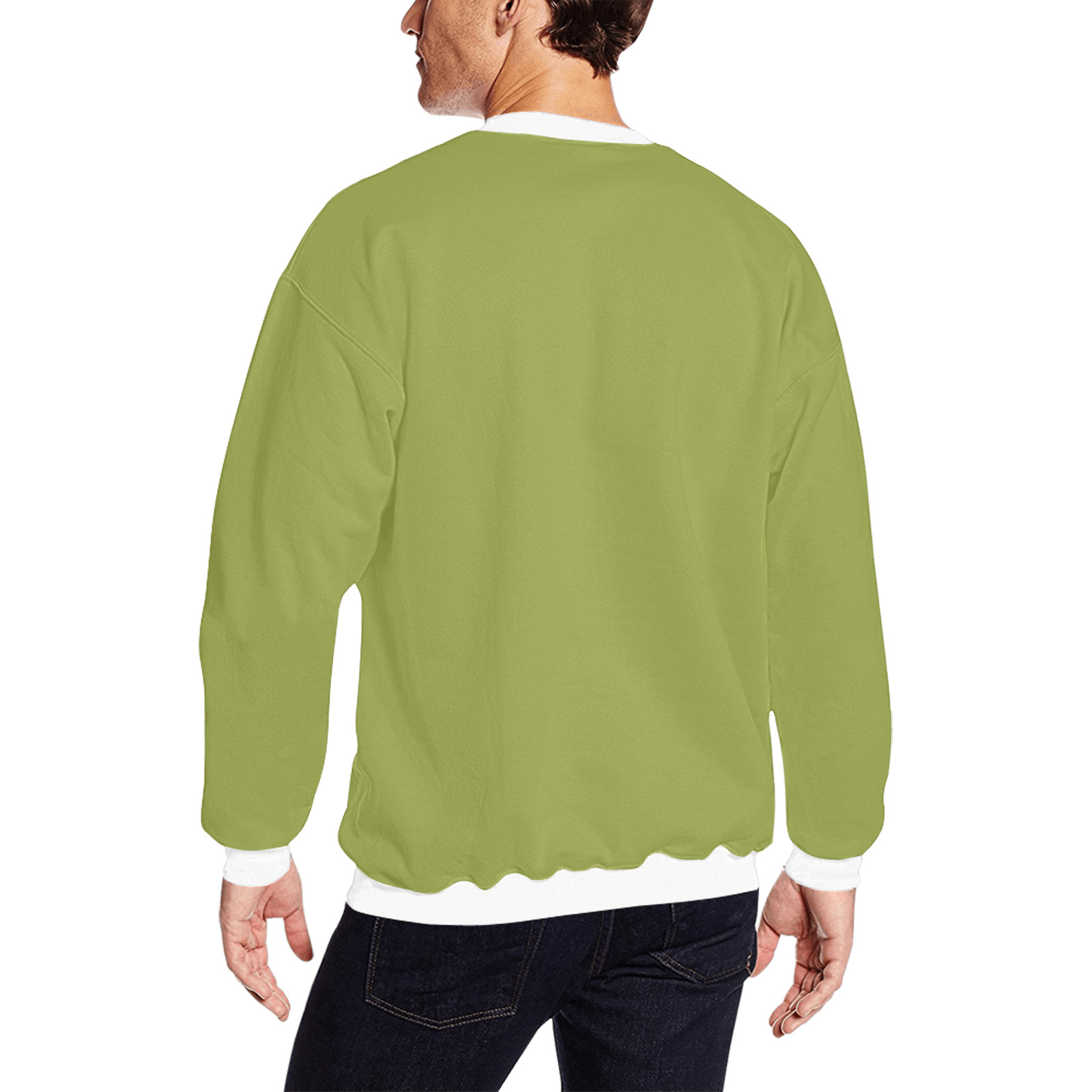 GREEN All Over Print Crewneck Sweatshirt for Men (Model H18)