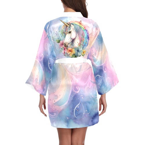 Rainbows and Unicorns1 Long Sleeve Kimono Robe