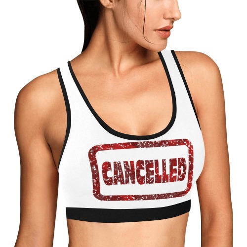 Cancelled Women's All Over Print Sports Bra (Model T52)