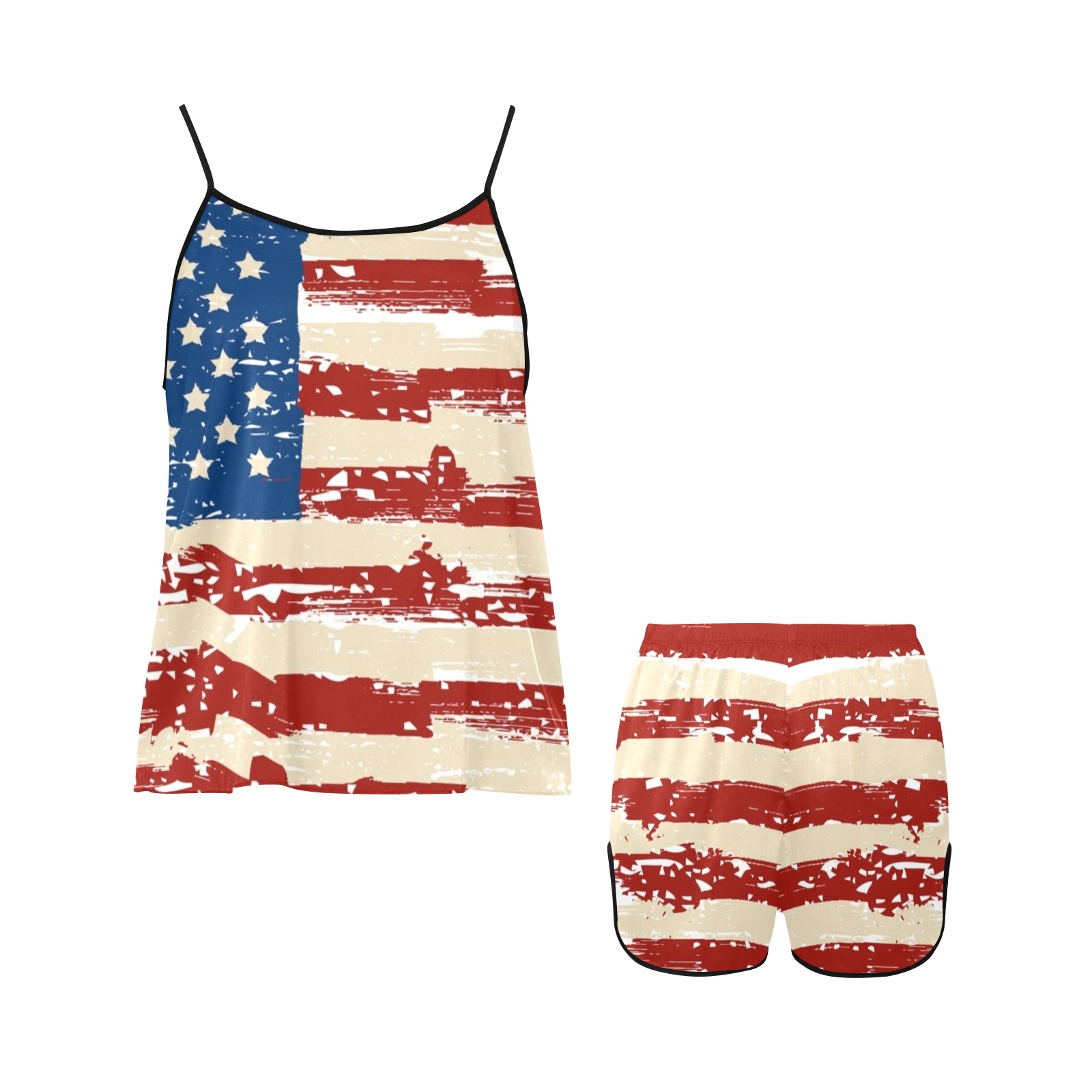 American Woman Women's Spaghetti Strap Short Pajama Set