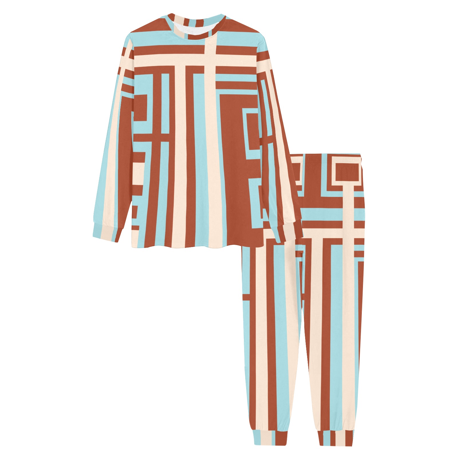 Model 1 Men's All Over Print Pajama Set with Custom Cuff