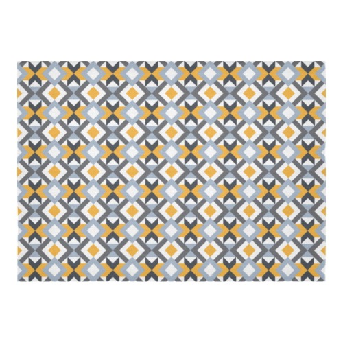 Retro Angles Abstract Geometric Pattern Cotton Linen Tablecloth 60"x 84"
