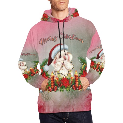 Merry christmas, cute animal All Over Print Hoodie for Men (USA Size) (Model H13)