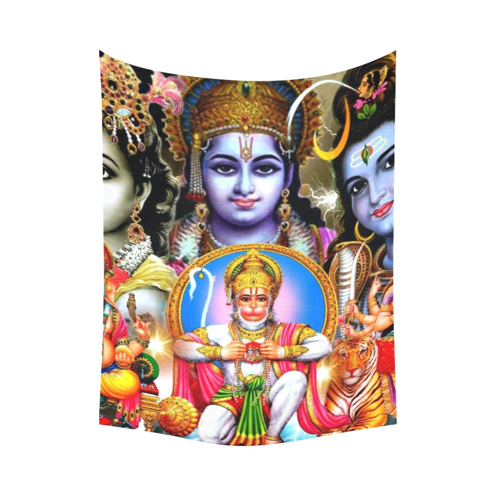 HINDUISM Cotton Linen Wall Tapestry 60"x 80"