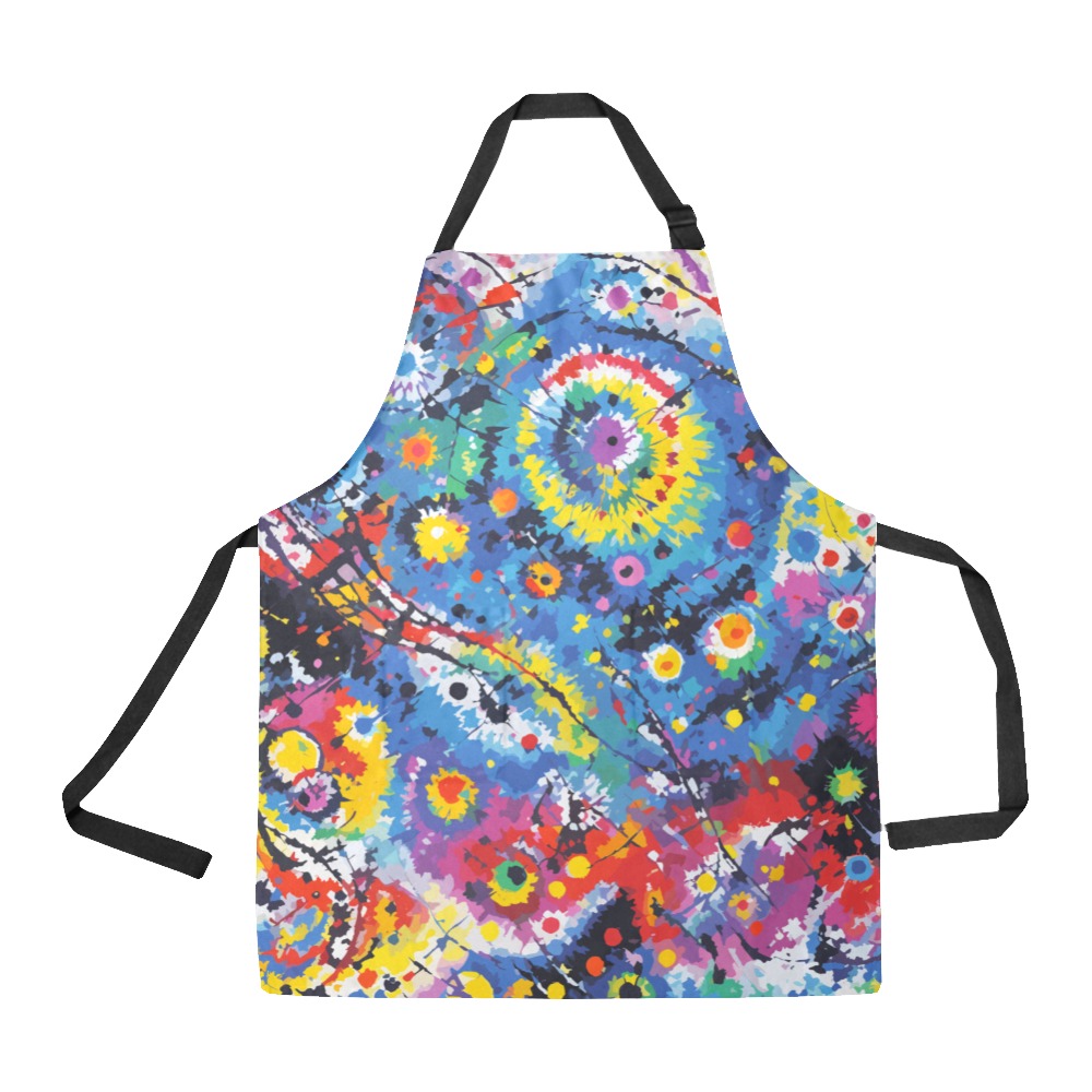 Play of colors and shapes. Abstract tie-dye art. All Over Print Apron