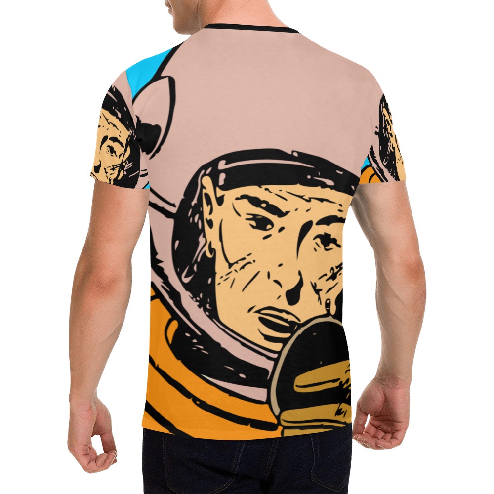 astronaut All Over Print T-Shirt for Men (USA Size) (Model T40)