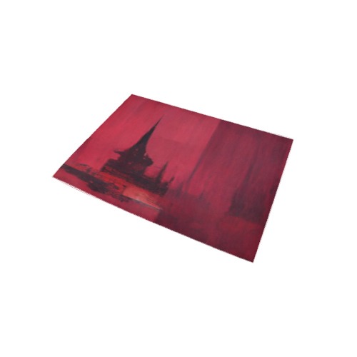 graffiti building's red Area Rug 5'x3'3''