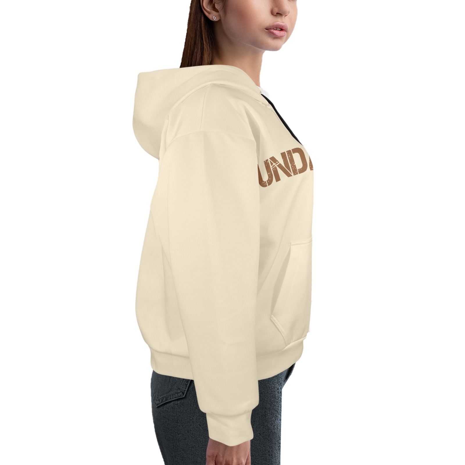 Undaunted Women's Hoodie (Brown) Women's All Over Print Hoodie (Model H61)