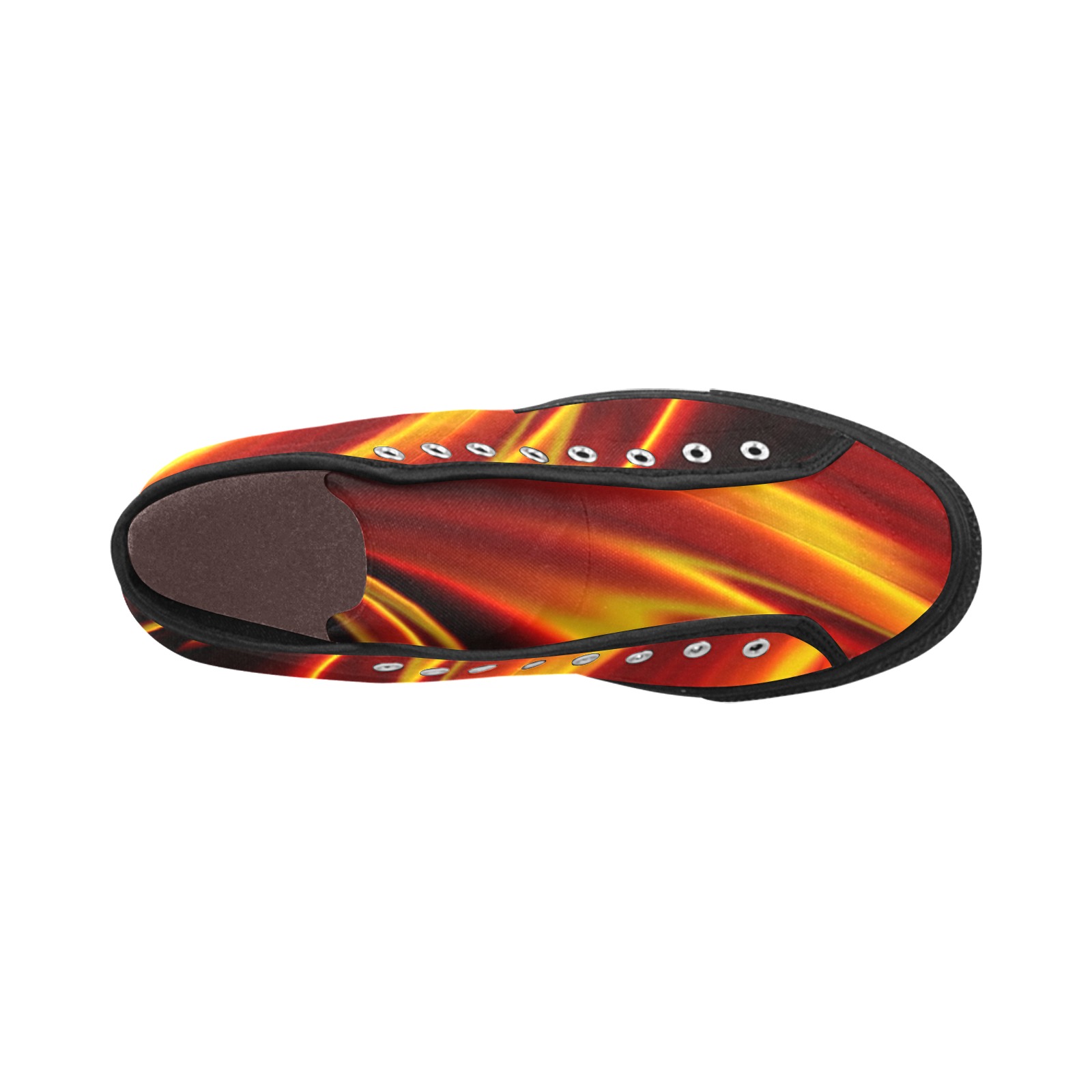 Orange and Red Flames Fractal Abstract Vancouver H Men's Canvas Shoes (1013-1)