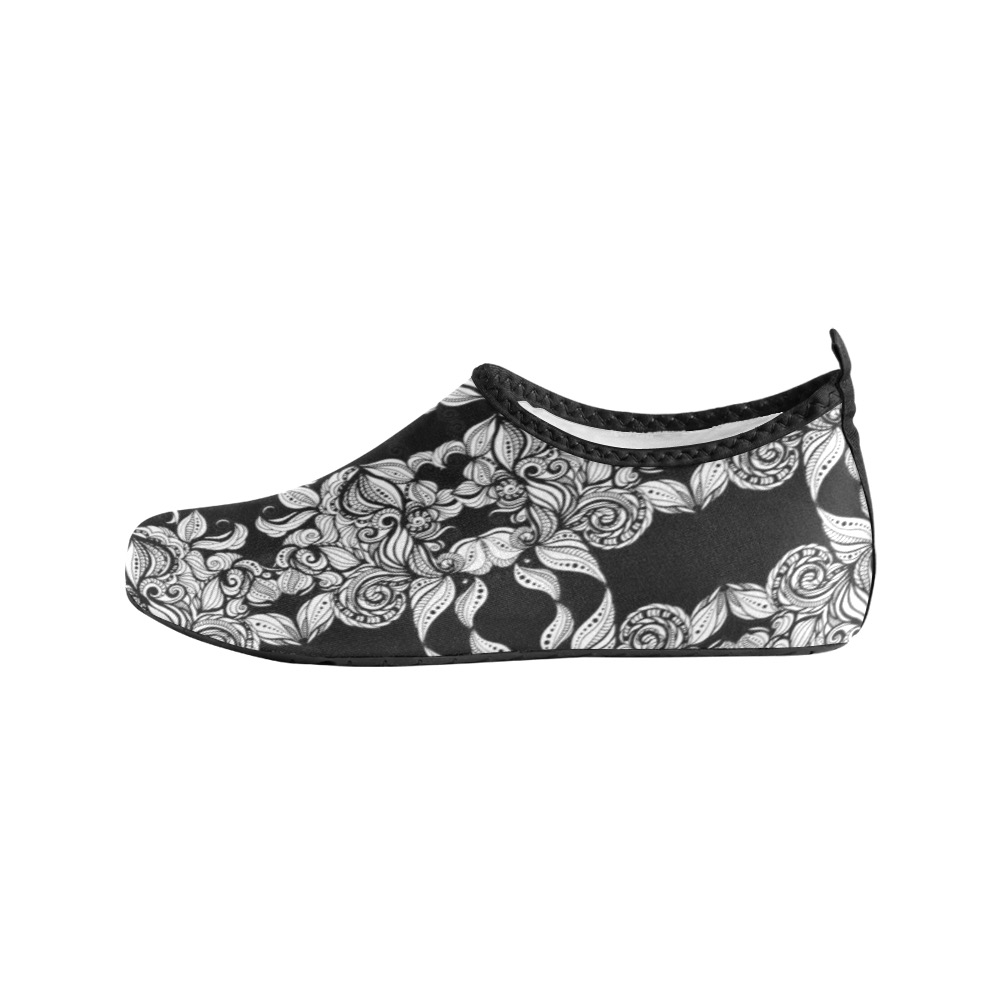 Whimsical Blooms - Vertical Pattern Women's Slip-On Water Shoes (Model 056)