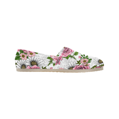 Roses and daisies Women's Classic Canvas Slip-On (Model 1206)